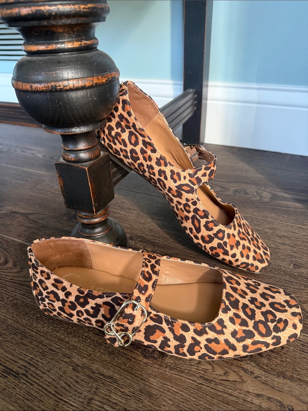 Sam & Libby NWOB Leopard Print Mary Jane Flats 8